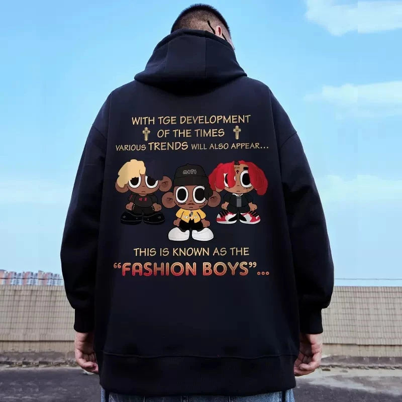 Moletom Canguru Com Estampa Rapazes Fashion Skatista