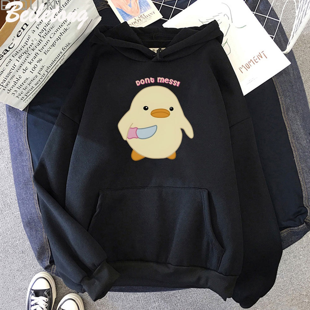 moletom canguru com estampa patinho nervoso