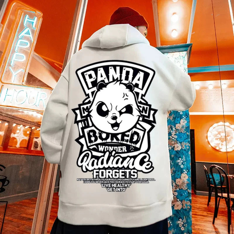 Moletom Canguru Com Estampa Panda Radiance Fashion-BRANCO