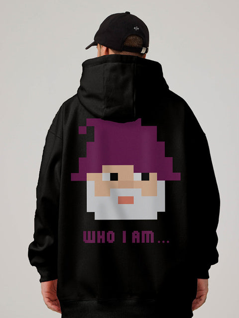 Moletom Canguru Com Estampa Pixel Bruxo Costa - Preto