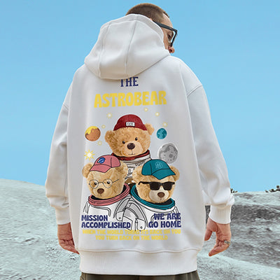 Moletom Canguru The Astrobear Urso Space - branco