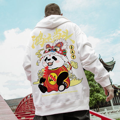 Moletom Canguru Com Estampa Panda Faminto-BRANCO