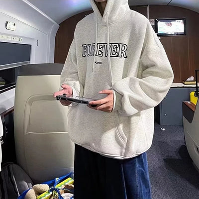 Moletom Canguru Com Estampa Forever King - branco