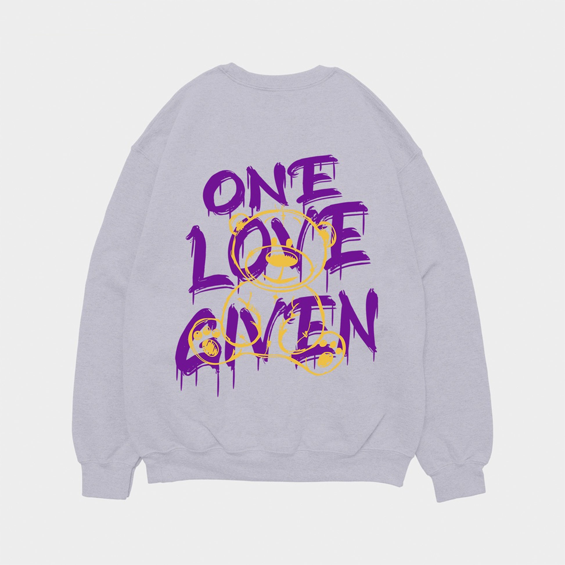 Moletom Gola Redonda One Love Given - CINZA ( FRENTE )