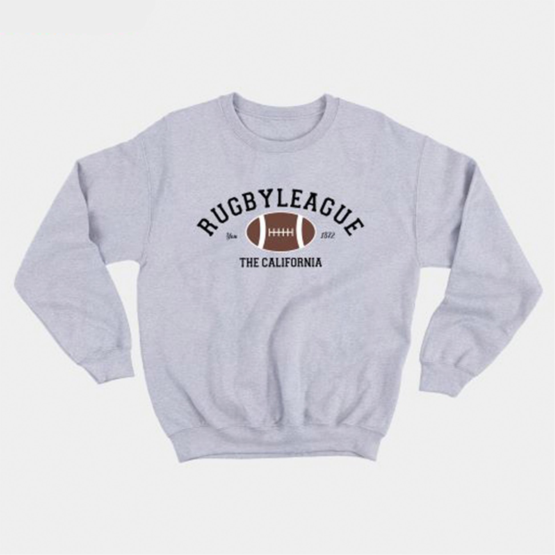 moletom gola redonda com estampa time de rugby