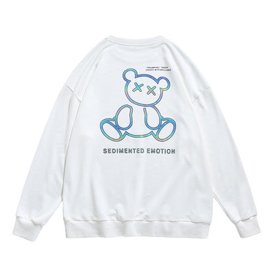 Moletom Gola Redonda Com Estampa Ursinho Sentado - Branco
