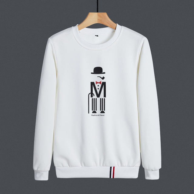 Moletom Gola Redonda Com Estampa Homem De Terno