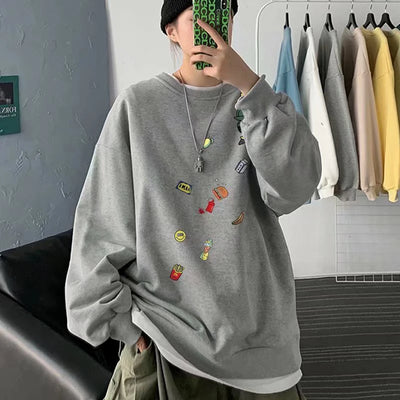 Moletom Gola Redonda Com Estampa Dinossauro De Mochila