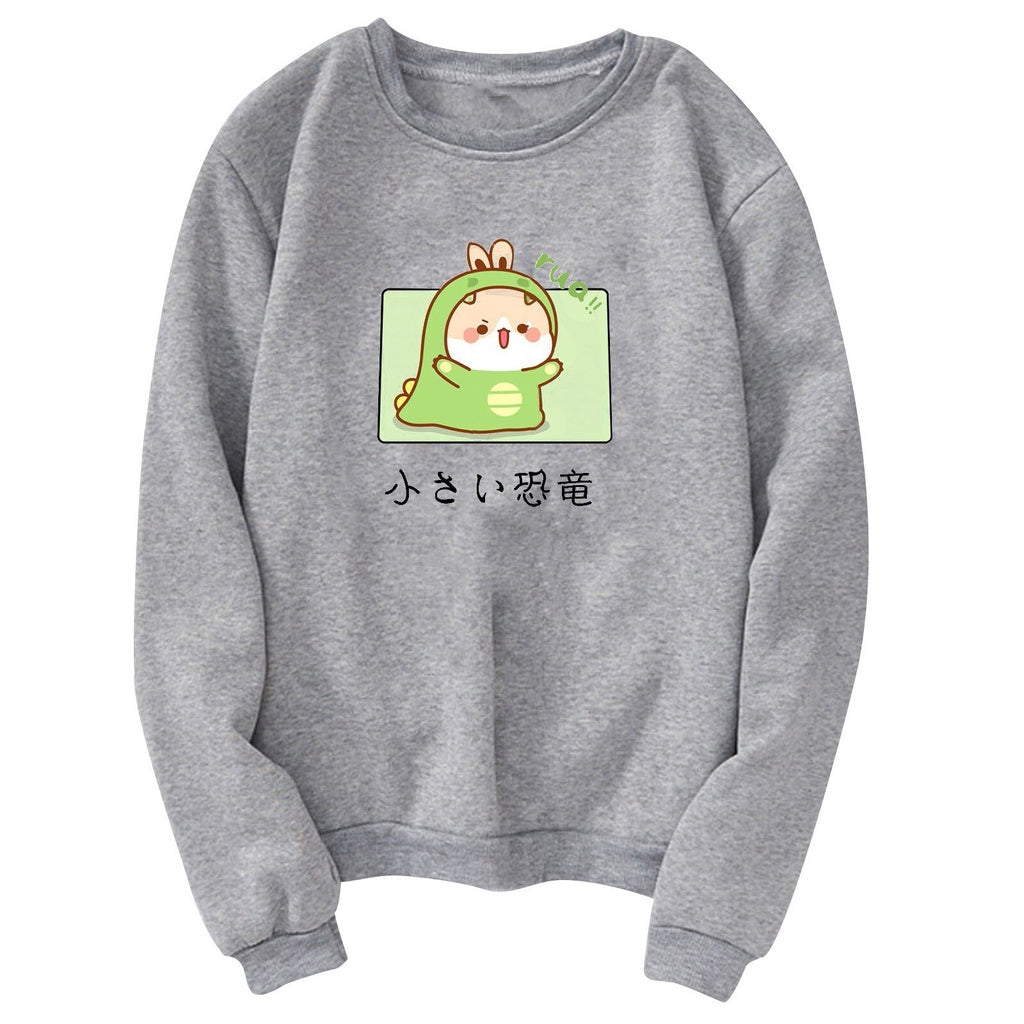 Moletom Canguru Com Estampa Coelho Vestido De Dinossauro