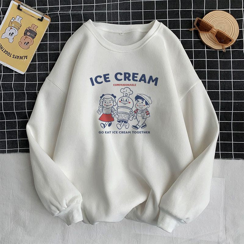 Moletom Gola Redonda COm Estampa Sorvete E Crianças