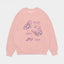 Moletom gola redonda com estampa borboleta rosa