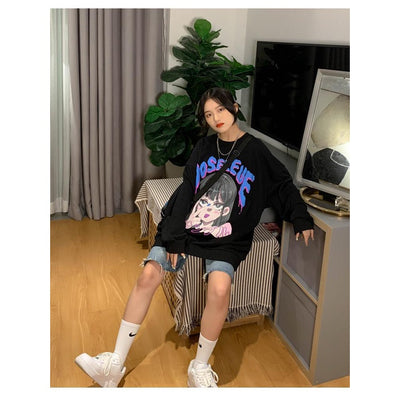 Moletom Gola Redonda COm Estampa Menina Fashion