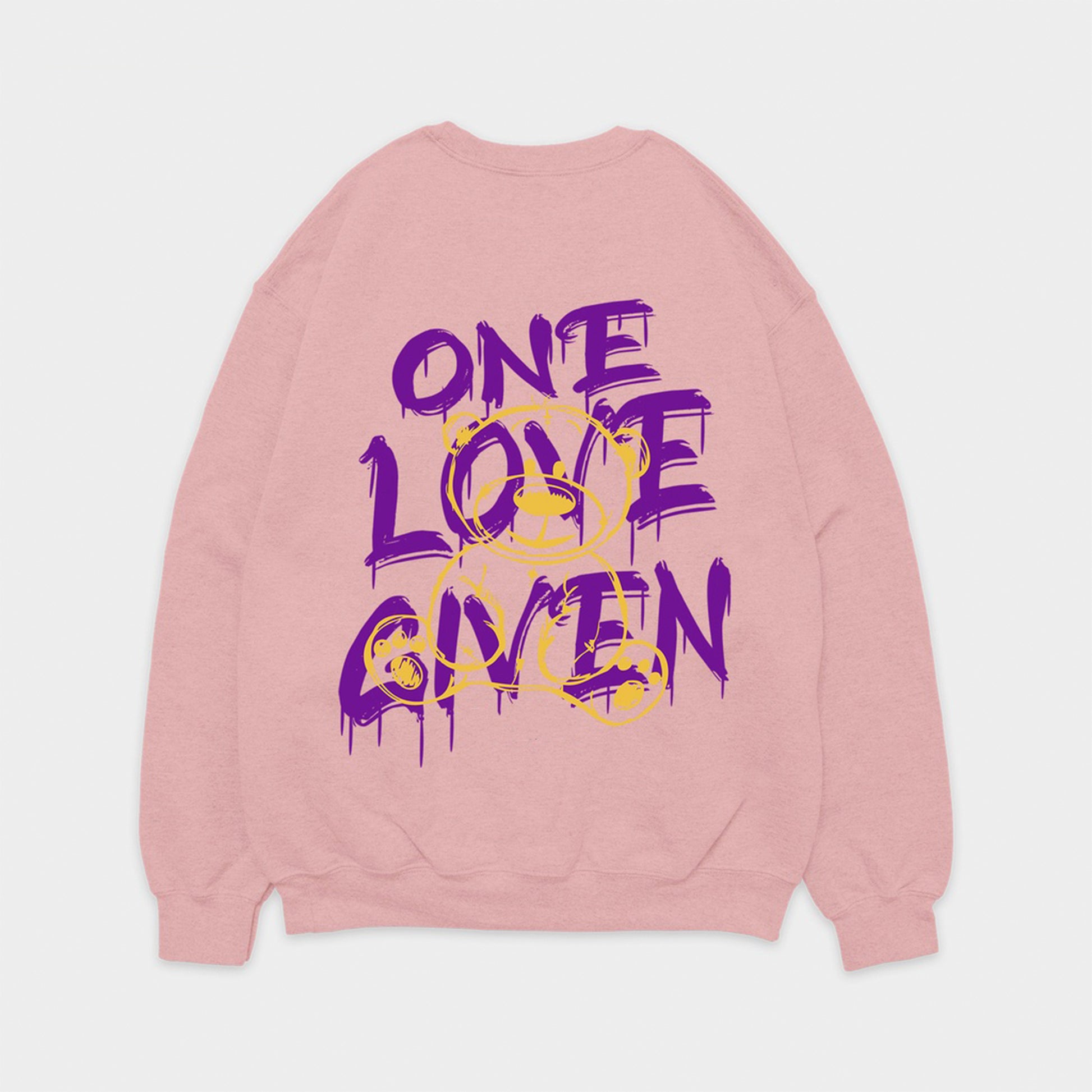 Moletom Gola Redonda One Love Given - ROSA BEBE ( FRENTE )