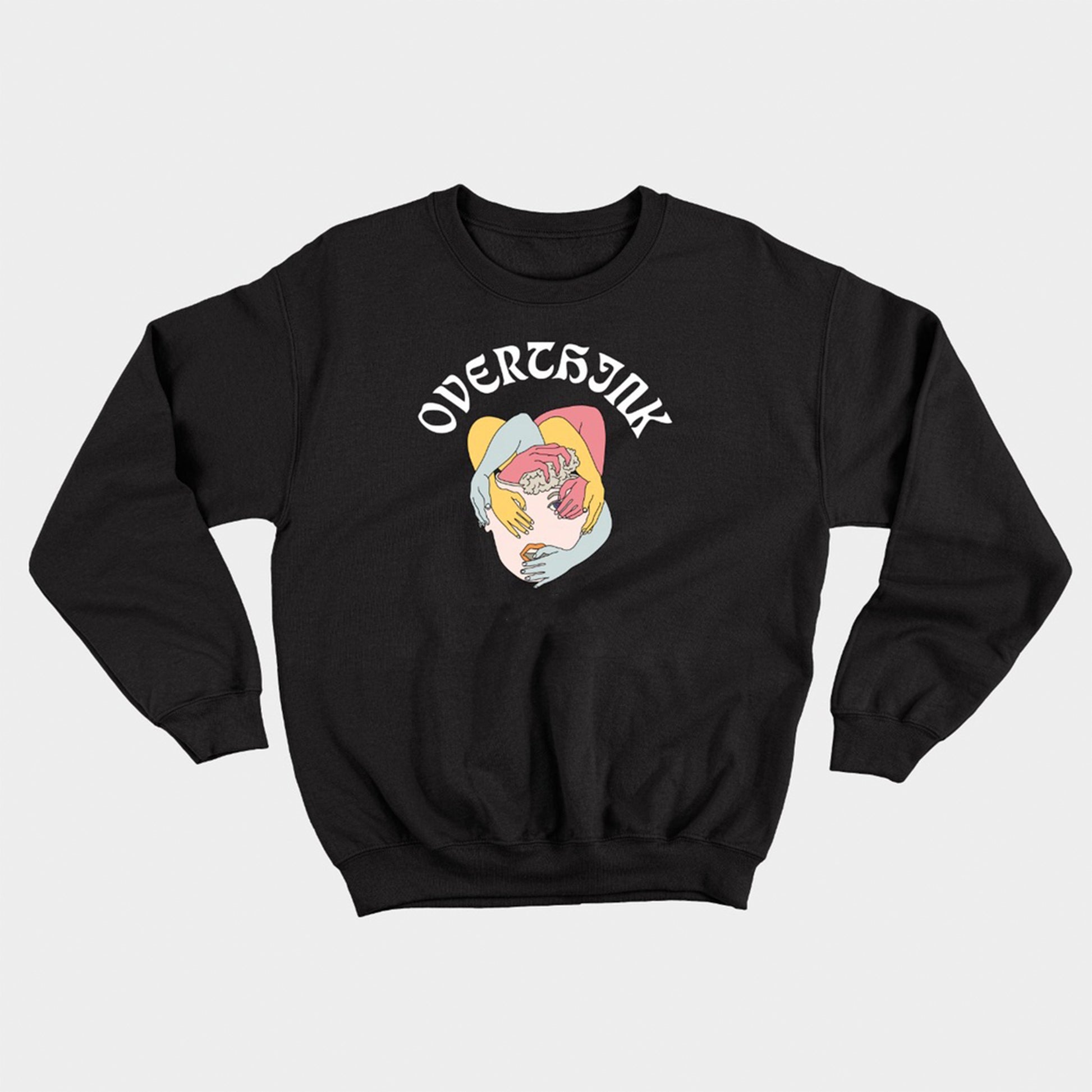Moletom gola redonda com estampa mulher overthink