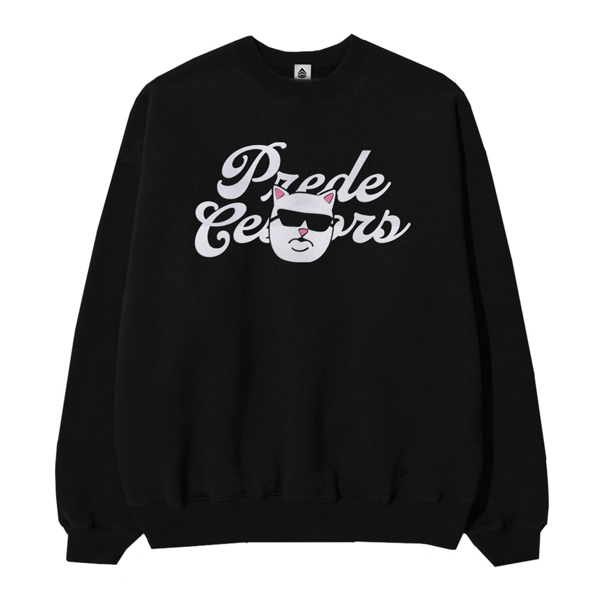 moletom gola redonda com estampa gato estiloso