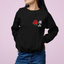 Moletom Gola Redonda Unissex Rosa Japonesa - preto