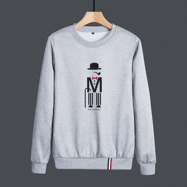 Moletom Gola Redonda Com Estampa Homem De Terno
