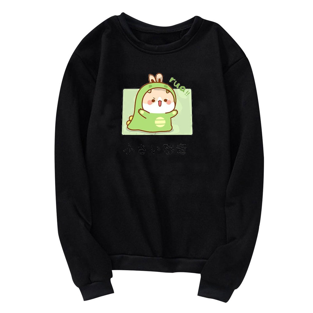 Moletom Gola Redonda Com Estampa Coelho Vestido De Dinossauro
