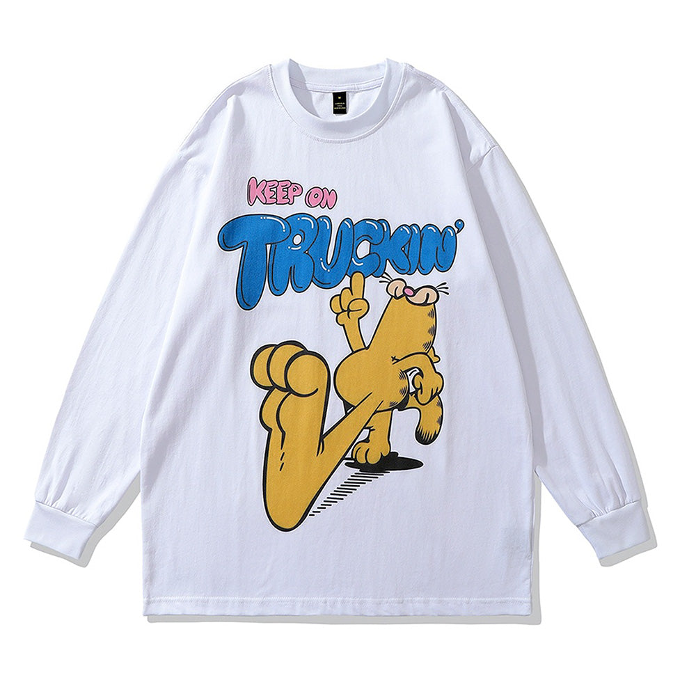 Moletom Gola Redonda Com Estampa Garfield Gatinho