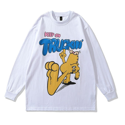 Moletom Gola Redonda Com Estampa Garfield Gatinho