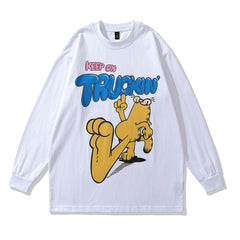Moletom Gola Redonda Unissex Keep on Truckin Cat
