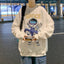 Moletom Gola Rendonda Streetwear Spoce Oversize Moda Vintage Indie - branco