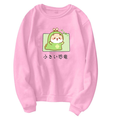 Moletom Gola Redonda Com Estampa Coelho vestido De Dinossauro