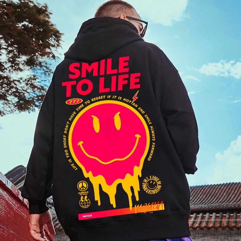 Moletom Canguru Smile to Life - preto