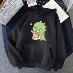 Moletom Canguru Unissex Dino Drinking Milk