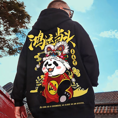 Moletom Canguru Com Estampa Panda Faminto -PRETO