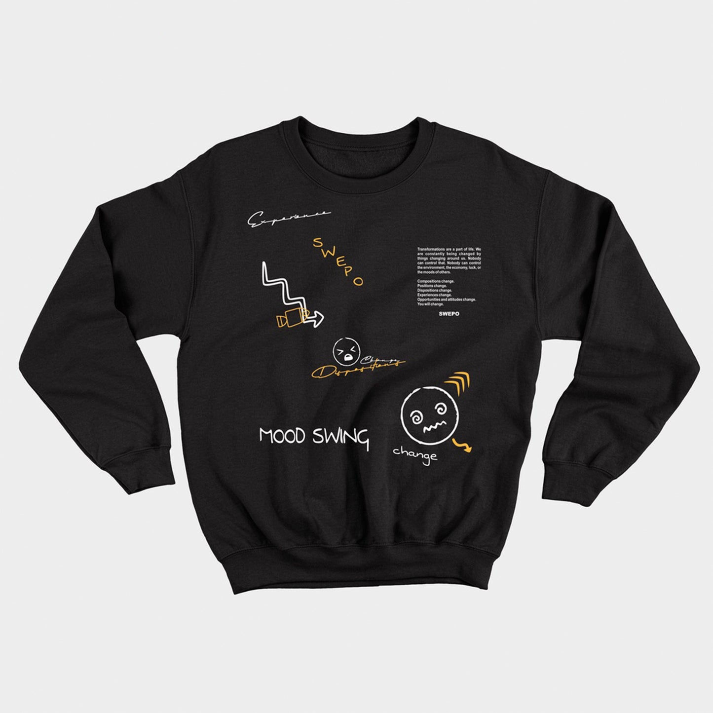 moletom gola redonda com estampa rosto emojis