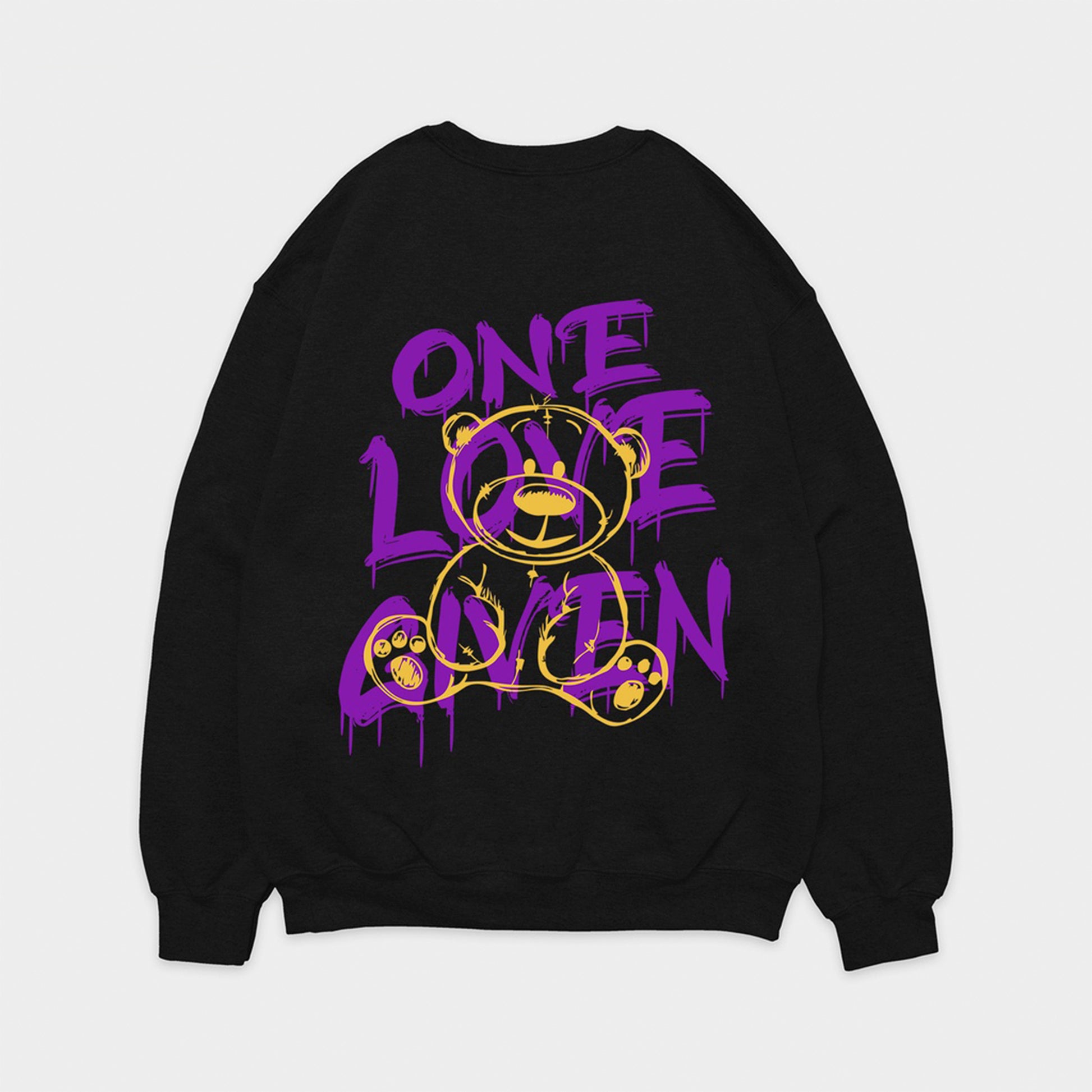 Moletom Gola Redonda One Love Given - PRETO ( FRENTE )