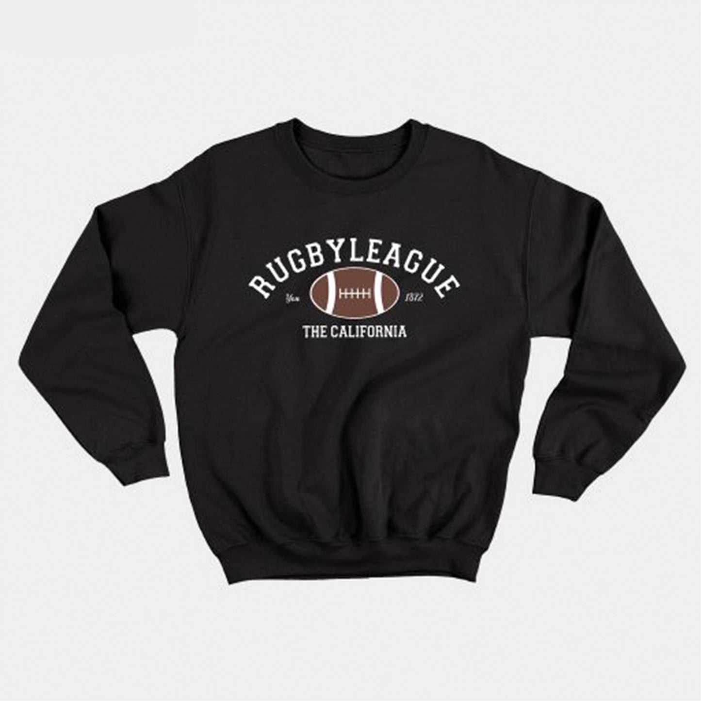 moletom gola redonda com estampa time de rugby