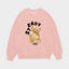 moletom gola redonda com estampa steady bear - Rosa Bebê